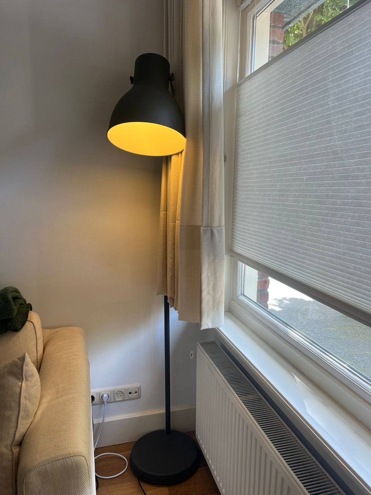 Industriele moderne staande lamp donkergrijs, Gebruikt, Metaal, 150 tot 200 cm, E27 (groot)