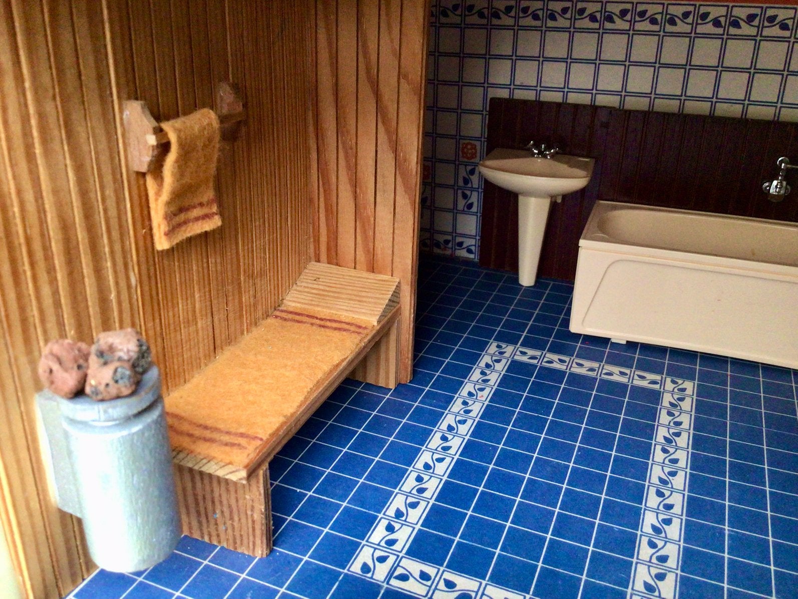 Vintage Lundby sauna, Ophalen of Verzenden, Gebruikt, Poppenhuis
