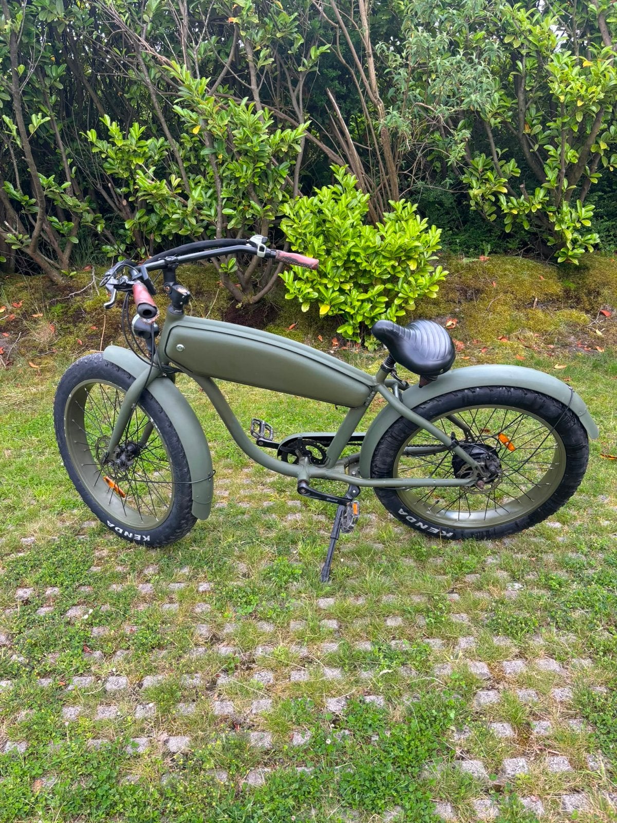 Groene Beach Cruiser E-bike met Bafang motor, Ophalen, Zo goed als nieuw, 30 tot 50 km per accu, Overige merken