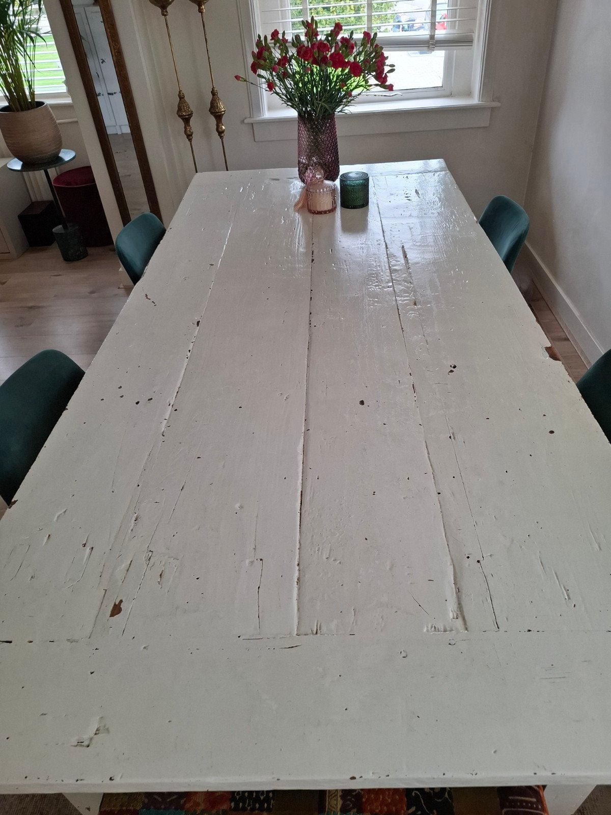 Eettafel wit 198 cm x 90,5 cm, Huis en Inrichting, Ophalen, Gebruikt, 50 tot 100 cm, Vijf personen of meer
