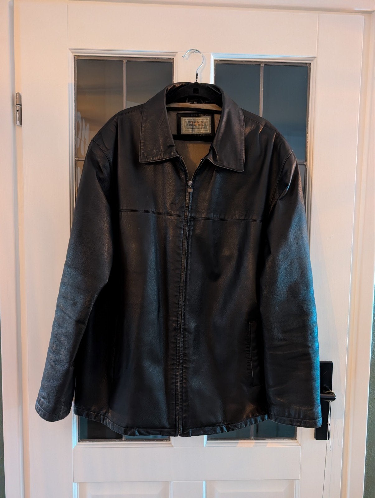 Zwart leren herenjas van Angelo Litrico, maat XL, Kleding | Heren, Angelo Litrico, Zwart, Maat 56/58 (XL), Ophalen of Verzenden