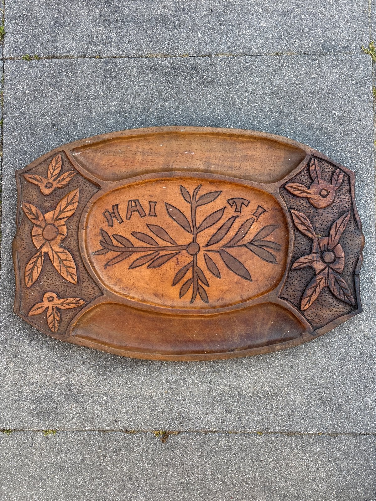 Vintage houten dienblad met "HAITI" inscriptie, Antiek en Kunst, Ophalen of Verzenden