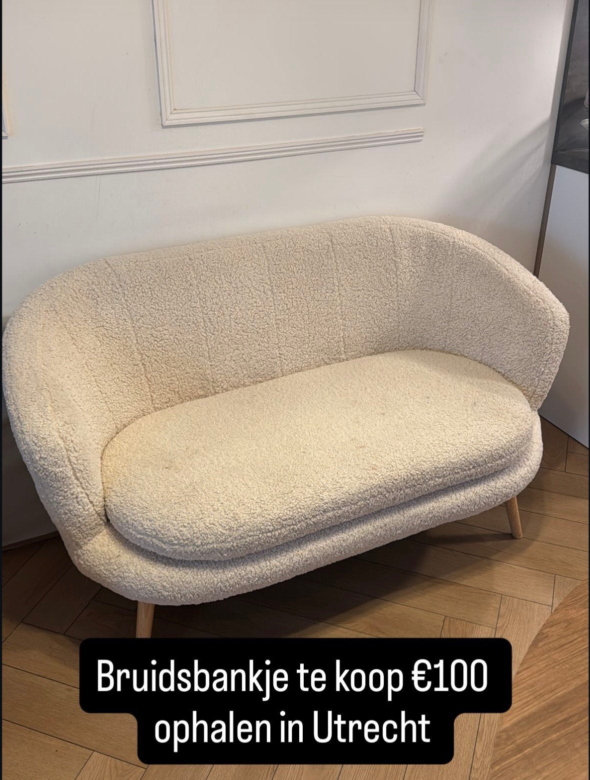 Bruidsbankje teddy MOET WEG!, Ophalen, Zo goed als nieuw, Tweepersoons, Minder dan 150 cm