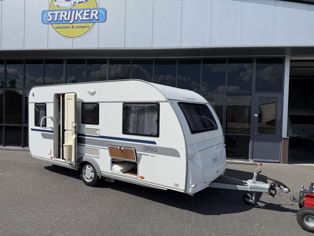 Adria Altea 472 LU Aparte bedden + Rondzit Tent Luifel Mover, Caravans en Kamperen, Caravans, Standaardzit, Lengtebed, Bedrijf