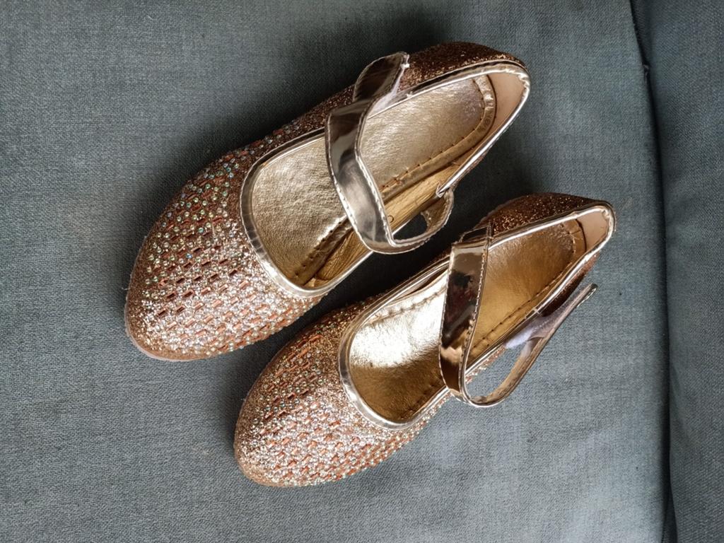Gouden glitter feest hakjes mt 34, Meisje, Schoenen, Ophalen of Verzenden, Zo goed als nieuw