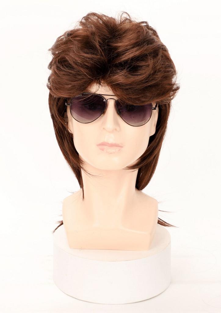 Lange Bruine Heren Pruik Mannen Haarstuk Bruin Haren Haar, Sieraden, Tassen en Uiterlijk, Uiterlijk | Haarverzorging, Verzenden
