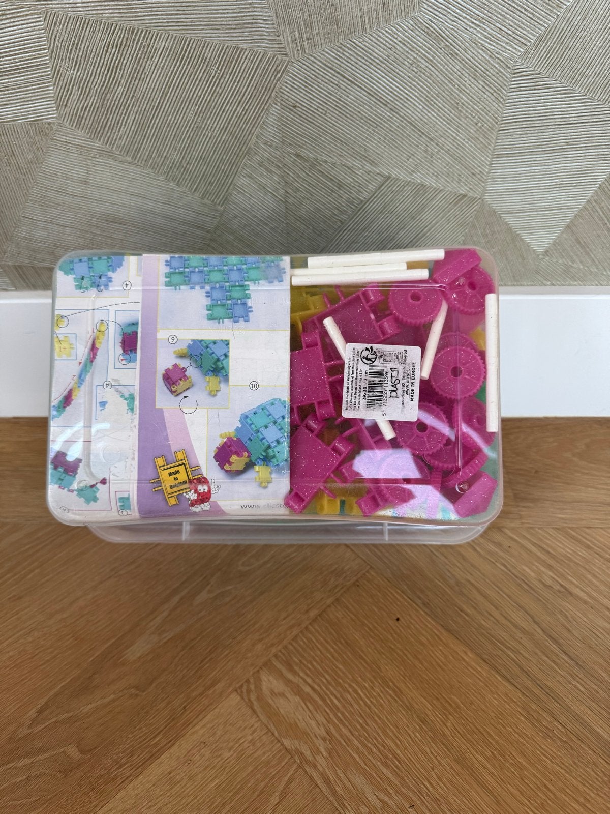 Clics Glitter Bouwstenen Set - 149 Stenen, Staafjes, Wielen,, Ophalen of Verzenden, Gebruikt, Overige merken