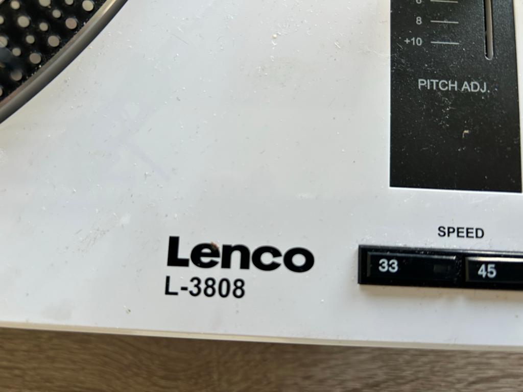 Lenco L-3808 Direct Drive Platenspeler Wit, Overige merken, Gebruikt, Pitch-regelaar, Ophalen of Verzenden
