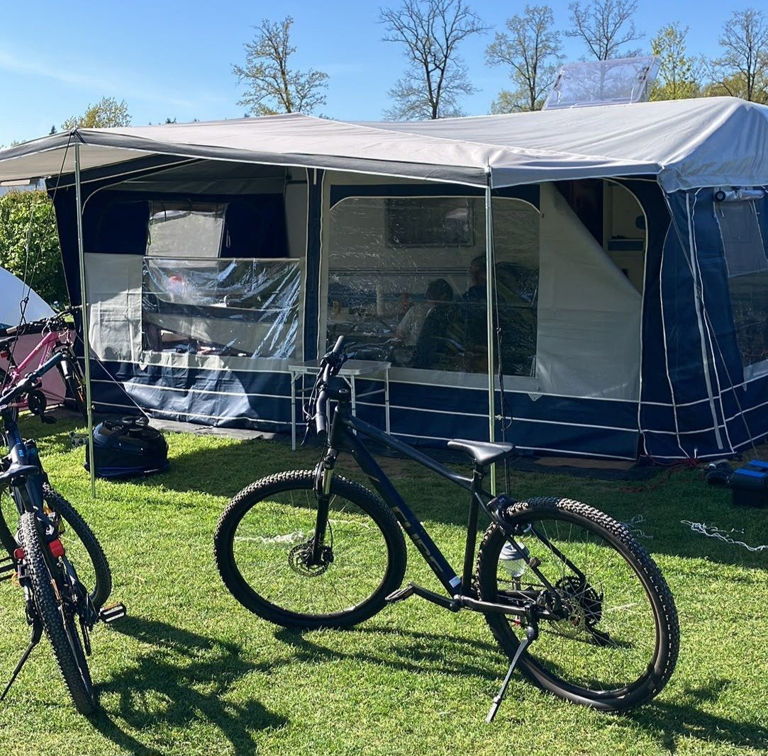 Luifel met stalen frame, maat 11-20, Caravans en Kamperen, Ophalen, Zo goed als nieuw, Vinyl, Overige merken