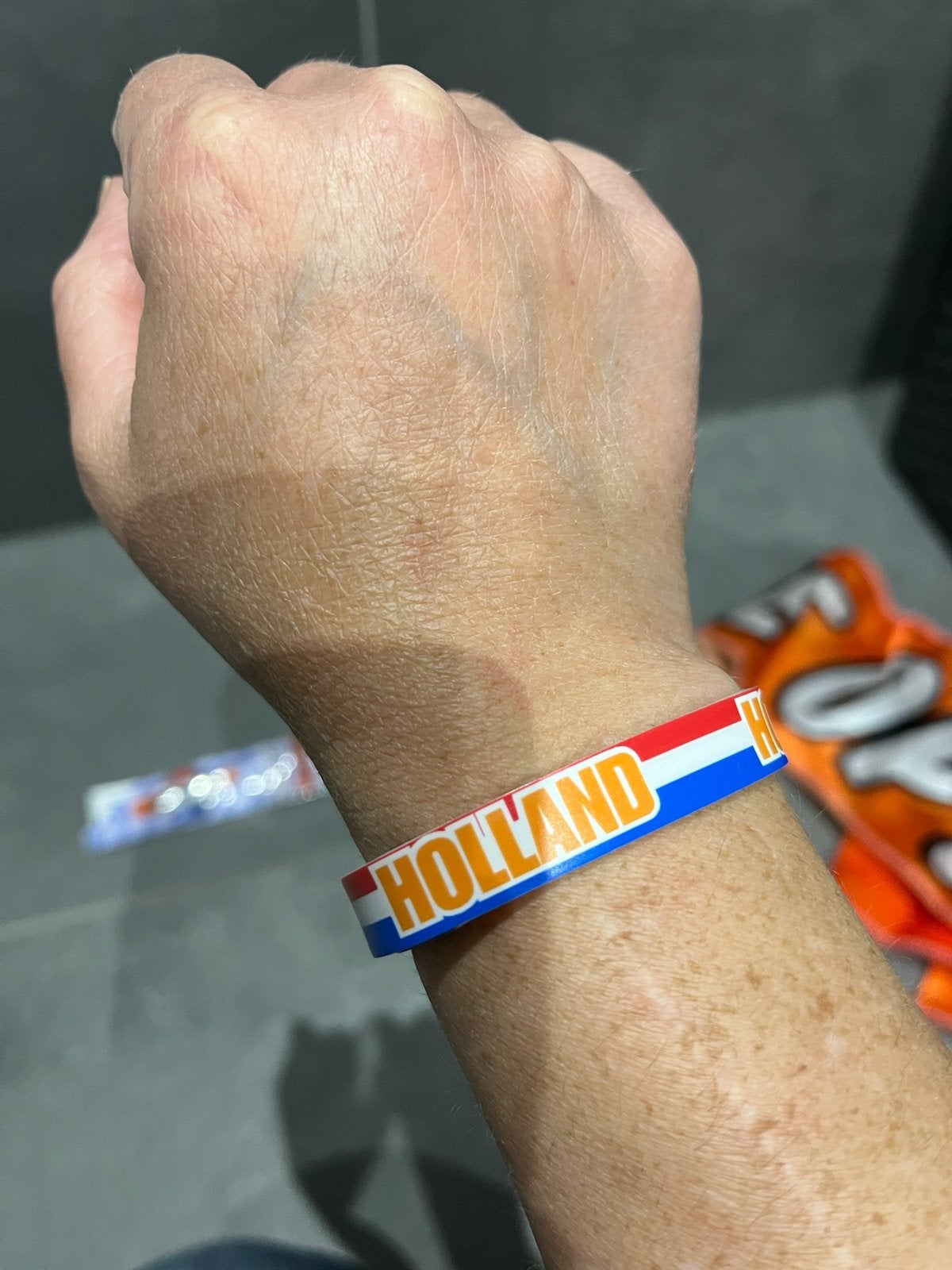 Polsbandje Holland – rood wit blauw – sport / festival, Ophalen of Verzenden, Zo goed als nieuw, Overige binnenlandse clubs