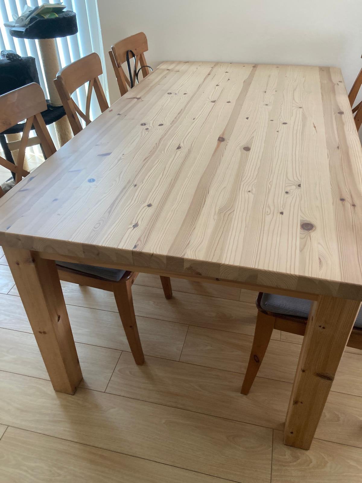 Grenen eettafel 180x100x75, Huis en Inrichting, Ophalen, 100 tot 150 cm, Zo goed als nieuw, Vijf personen of meer