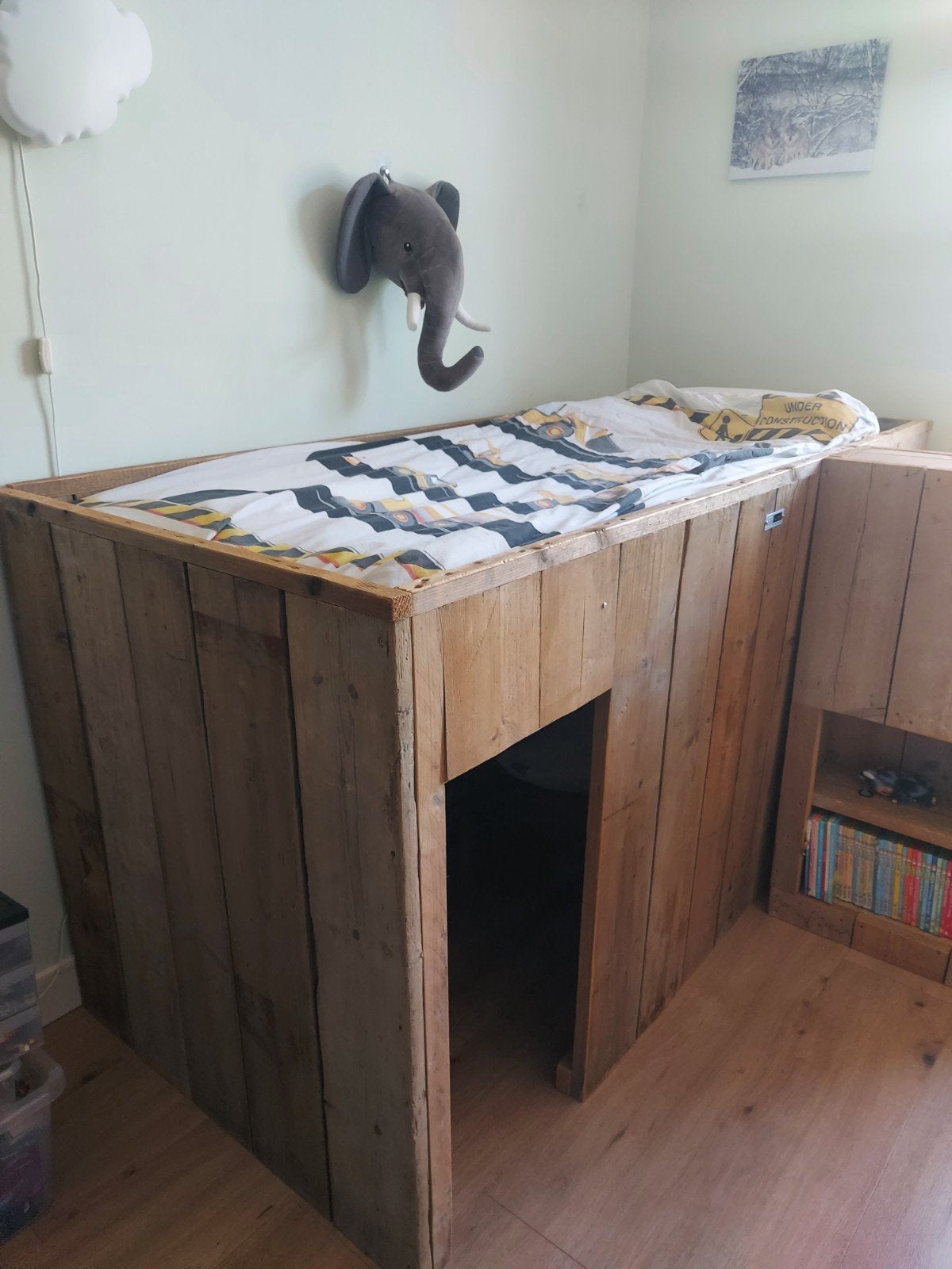 Steigerhouten hoogslaper, Ophalen, Zo goed als nieuw, Hoogslaper