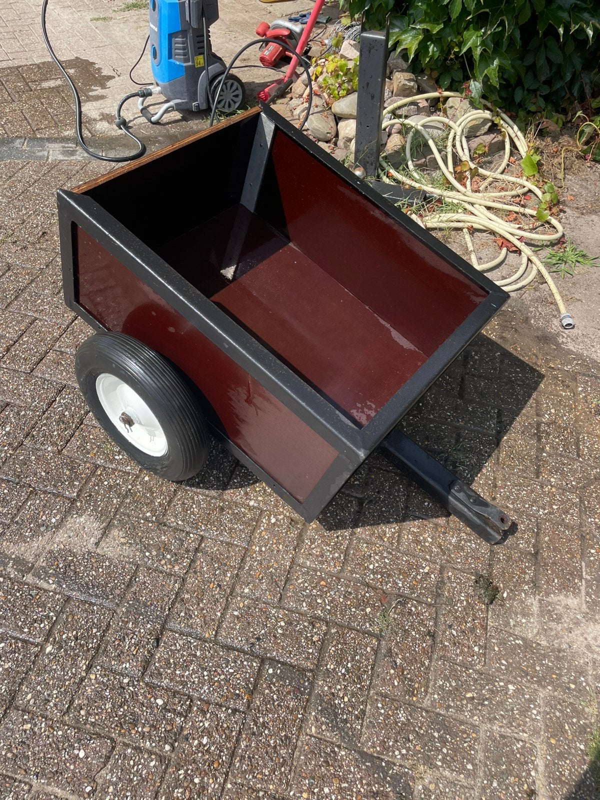 Karretje voor zitmaaier, Tuin en Terras, Ophalen, Zo goed als nieuw