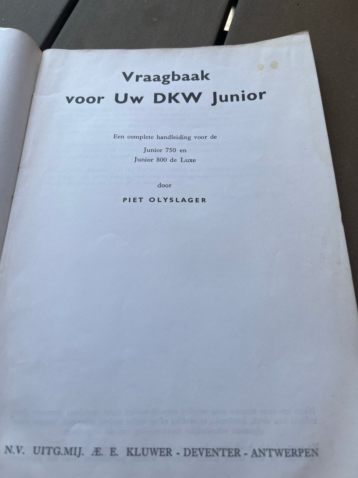 Vraagbaak voor Uw DKW Junior (750 & 800 de Luxe), Ophalen of Verzenden