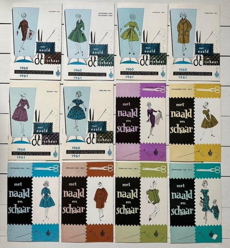 Met Naald en Schaar 1960 1961 Patronen 12 boekjes, Hobby en Vrije tijd, Naaien en Fournituren, Ophalen of Verzenden, X, X, X