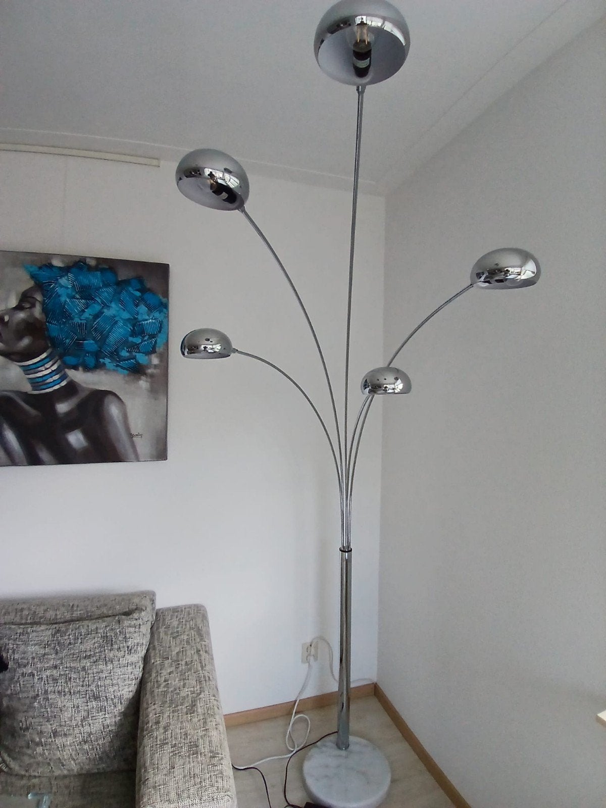 Booglamp, Huis en Inrichting, Lampen | Vloerlampen, Ophalen, Zo goed als nieuw, Metaal, 200 cm of meer