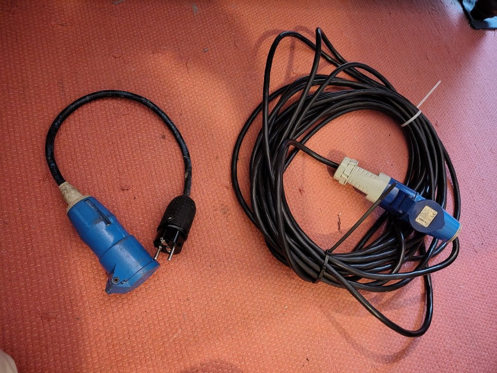 CEE verlengkabel ruim 20 meter met verloop, Ophalen of Verzenden, Gebruikt