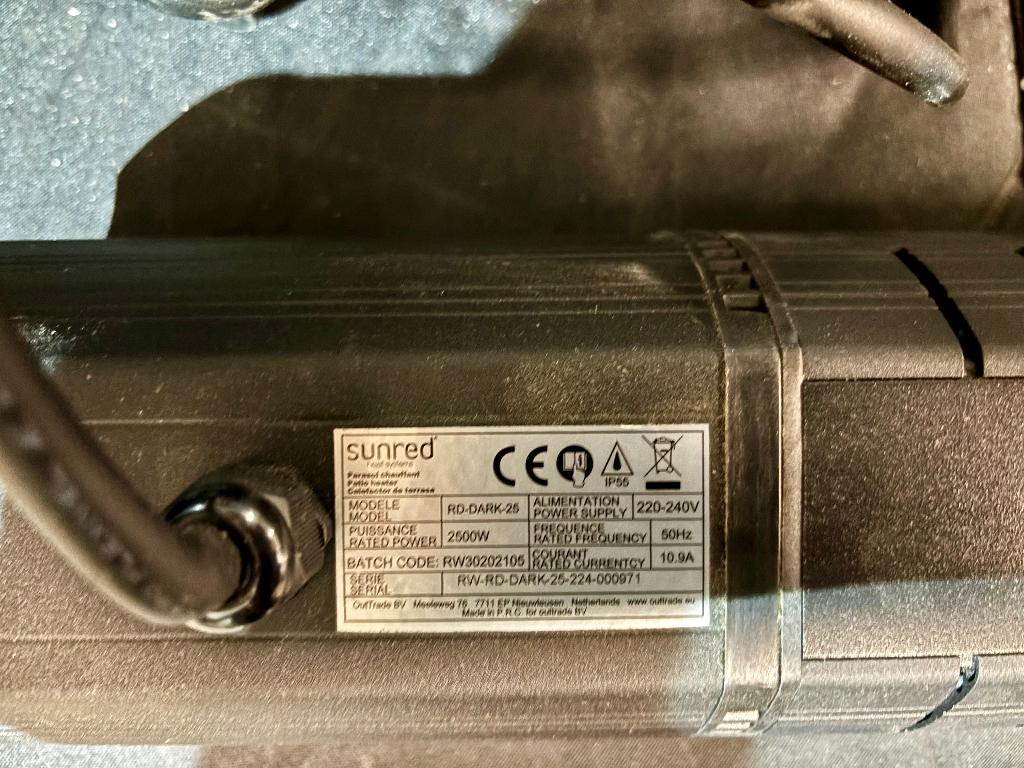 Terras heater Redsun, Tuin en Terras, Terrasverwarmers, Zo goed als nieuw, Elektrisch, Ophalen of Verzenden