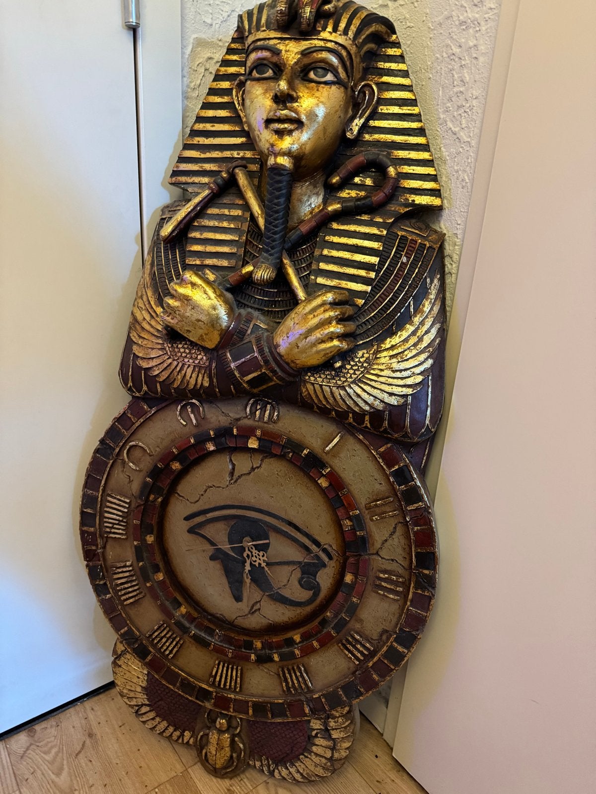 Grote Egyptische Farao Wandklok - Uniek Design, Ophalen of Verzenden
