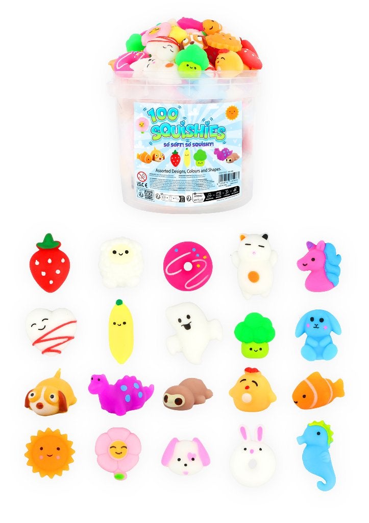 PARTIJ SQUISHIES 10gr 100PCS IN EMMER, ., Nieuw, Ophalen of Verzenden, .