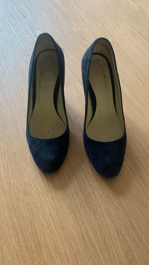 Dames pump, maat 37, blauw suede, Ophalen of Verzenden, Zo goed als nieuw, Blauw