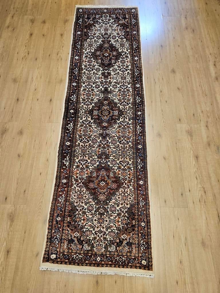 Vintage handgeknoopt oosters tapijt loper bidjar 266x73, Info@SlatsAntiek.nl, Tweedehands, Perzisch, 200 cm of meer