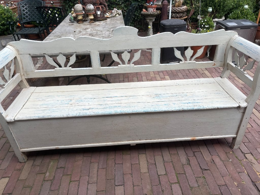 Klepbank Brocante wit, Ophalen