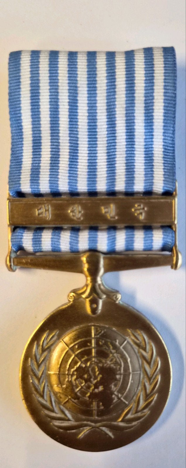 United Nations  korean war medal, koreaanse tekst, Ophalen of Verzenden, Landmacht, Overige gebieden, Lintje, Medaille of Wings