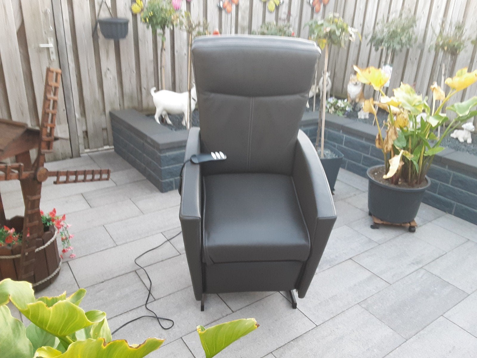 relax sta op stoel leer als nieuw, Ophalen, Zo goed als nieuw, Leer, 50 tot 75 cm