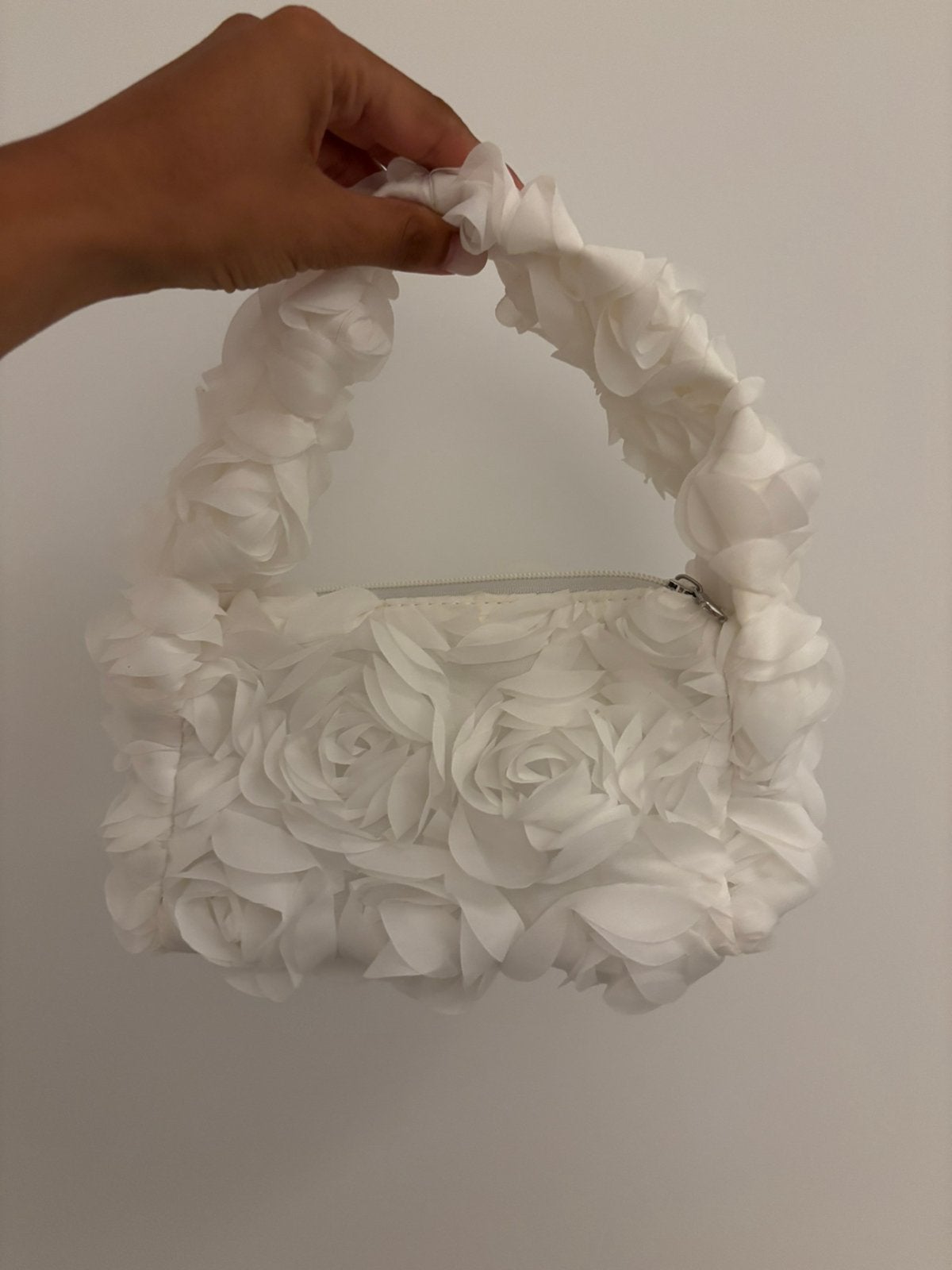 Bruidstasje - wit rozen patroon, Ophalen of Verzenden, Zo goed als nieuw, Wit, Accessoires