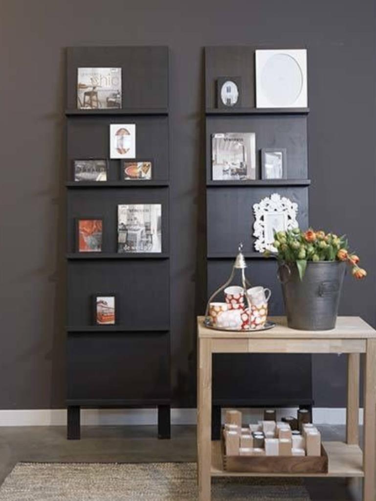 Stijlvol zwart wandrek van Vt wonen, Huis en Inrichting, Woonaccessoires | Wandplanken en Boekenplanken, Ophalen, Gebruikt