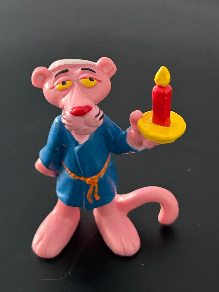 Vintage Bully Pink Panther beeldje met kaars (1983), Ophalen of Verzenden, Gebruikt