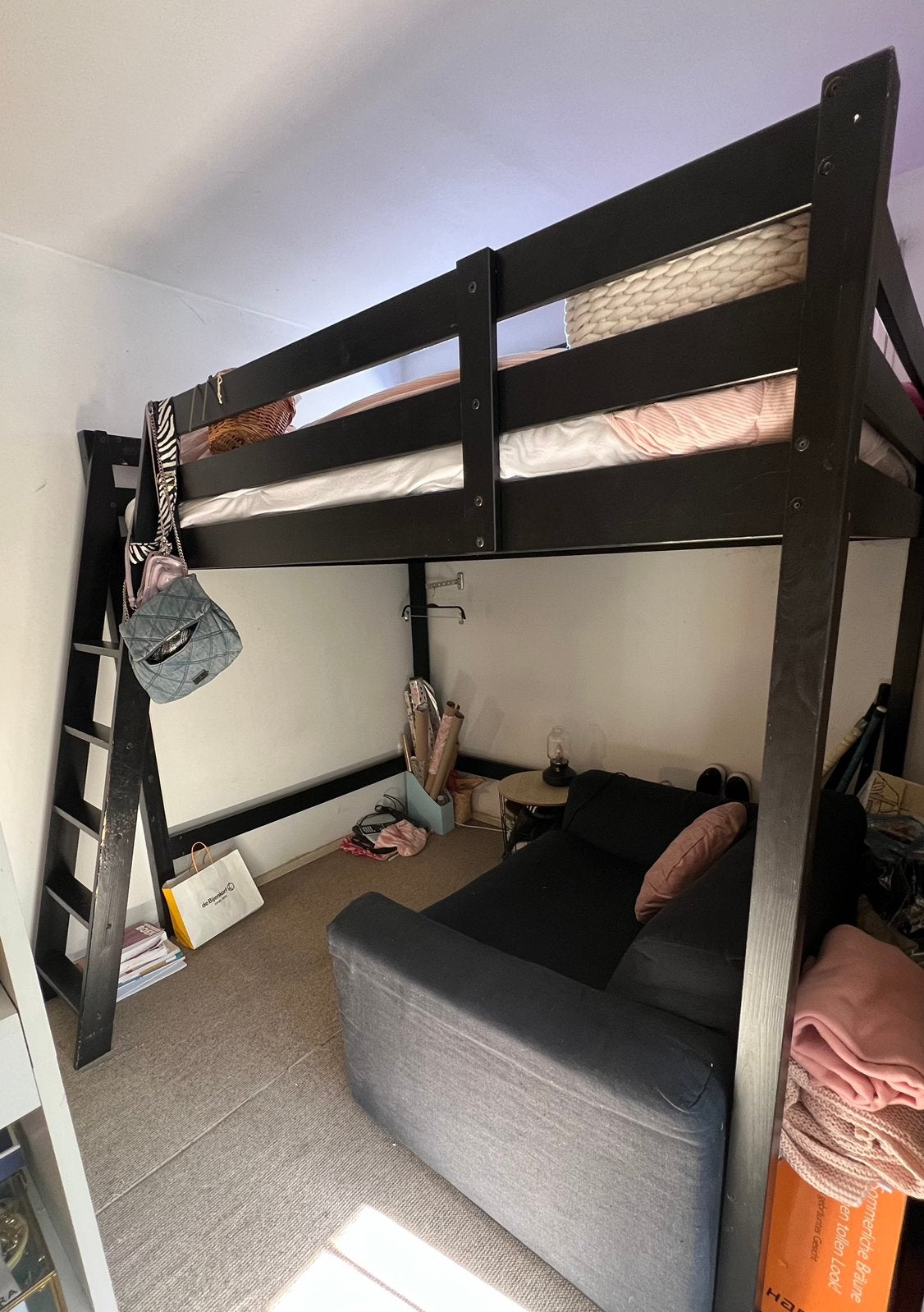 Ikea stora hoogslaper zwart 140x200 - gratis!, Huis en Inrichting, Slaapkamer | Stapelbedden en Hoogslapers, Hoogslaper, Tweepersoons
