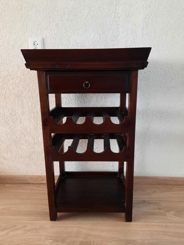 Wijnrek hout donker bruin, Ophalen, Zo goed als nieuw, Hout