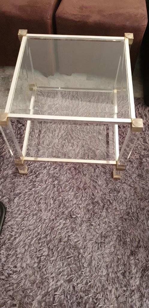 Pierre Vandel Paris Salontafel - Glas en Metaal, Ophalen, 50 tot 100 cm, 50 tot 75 cm, 50 tot 100 cm