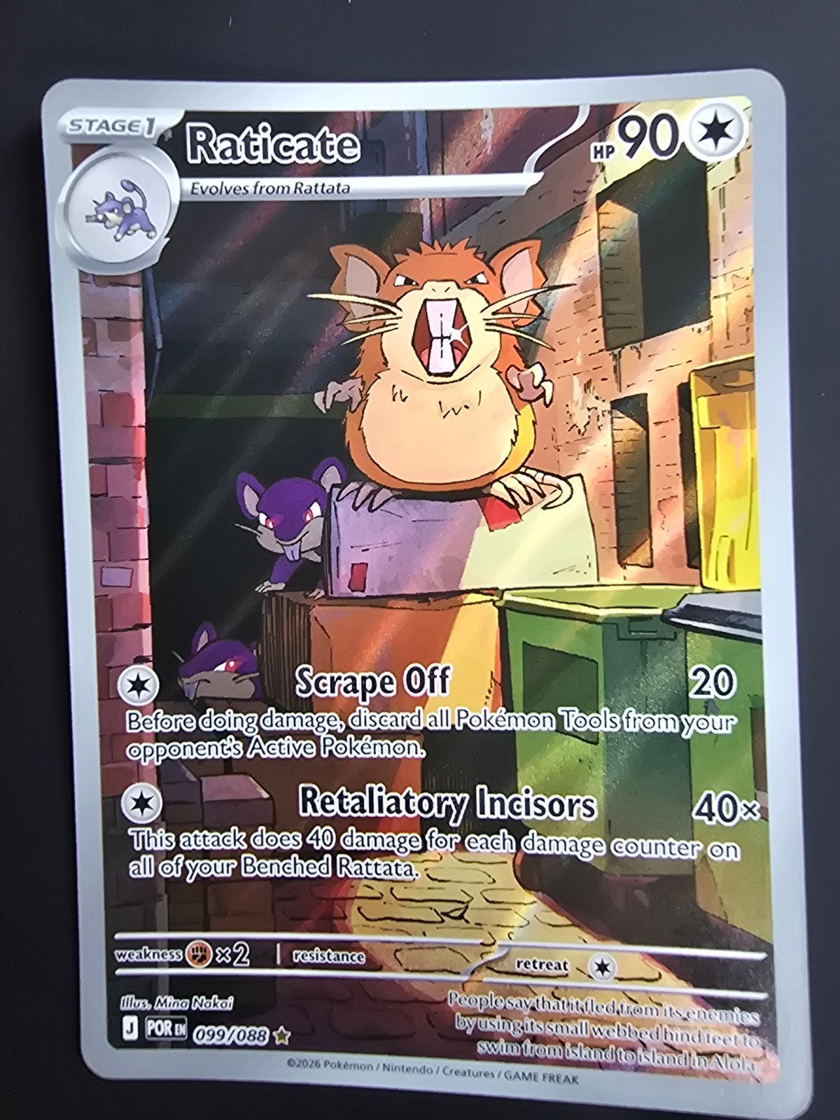 Raticate POR 099/088, Hobby en Vrije tijd, Ophalen of Verzenden, Zo goed als nieuw