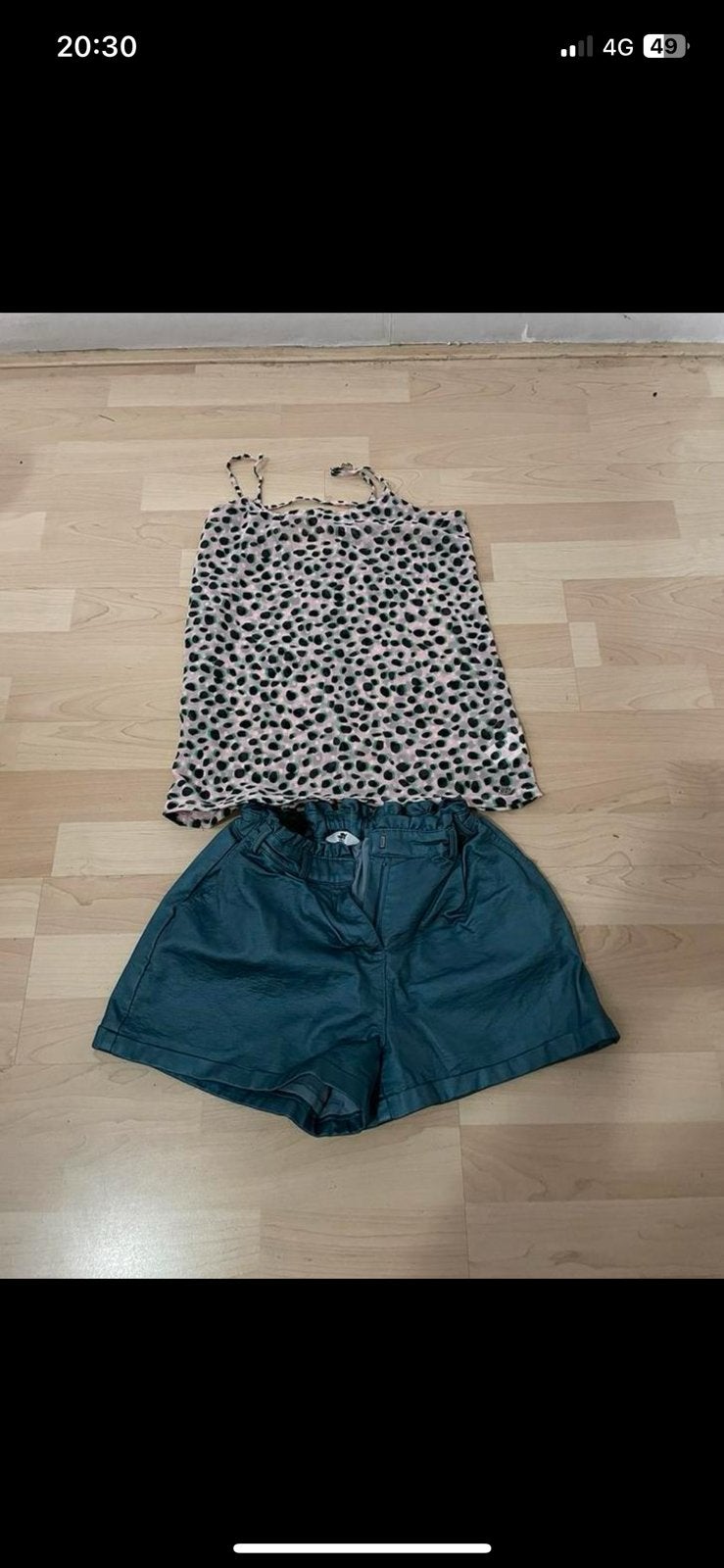 heel leuk setje korte broek topje singlet leer 170 short, Ophalen of Verzenden