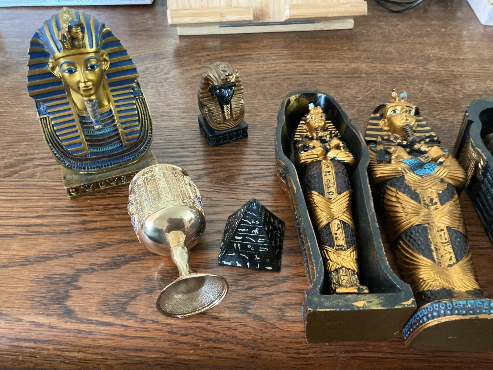 Egyptische decoratie set: Toetanchamon, mummie en meer, Ophalen of Verzenden, Gebruikt