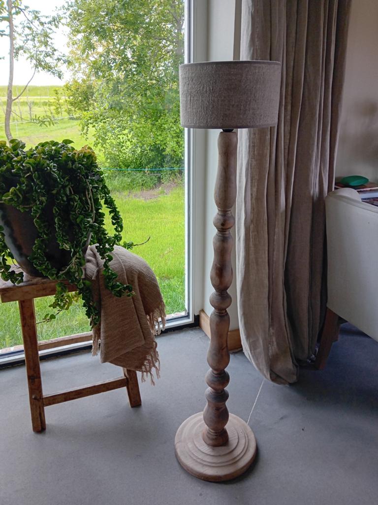 Shabby linnen kap voor schemerlamp zgan, Huis en Inrichting, Lampen | Lampenkappen, Ophalen of Verzenden, Rond