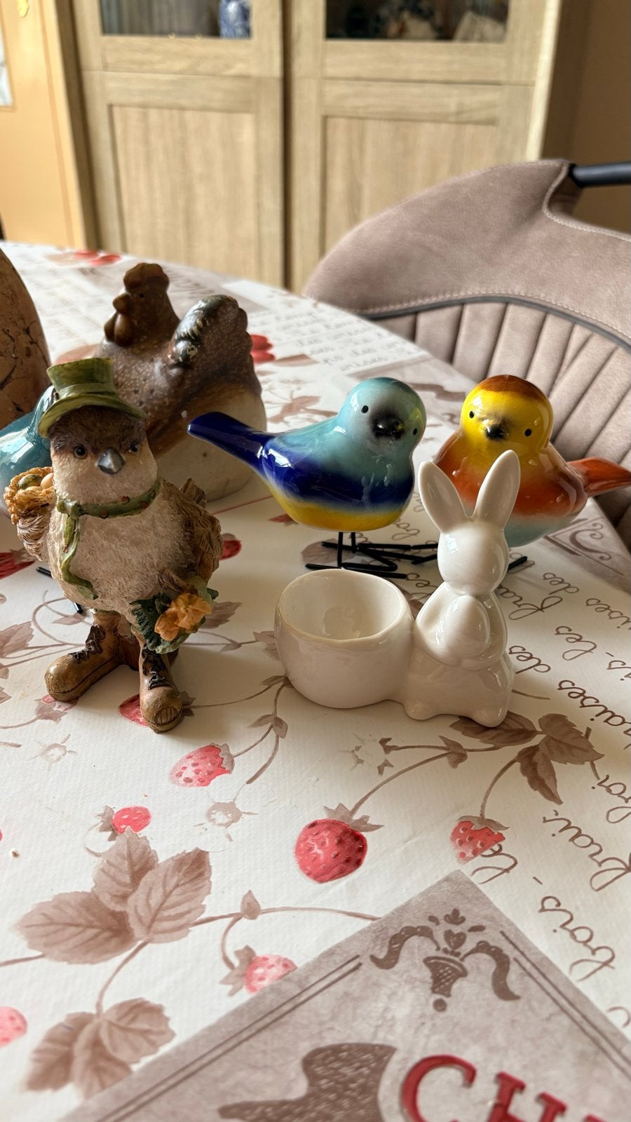 Leuke stenen beeldjes: vogels, konijnen, kikker en meer, Ophalen, Gebruikt