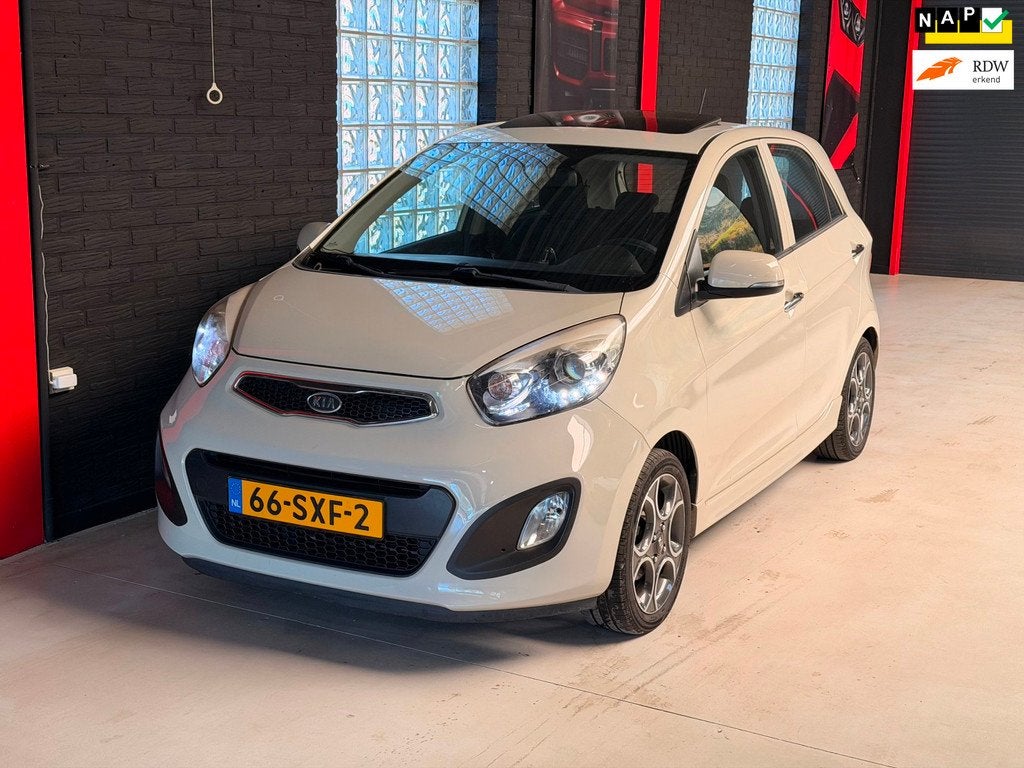 Kia Picanto 1.0 CVVT|Sport|Schuifdak|Keyless|Airco|Navi, Auto's, Kia, Voorwielaandrijving, Euro 5, Stof, Gebruikt