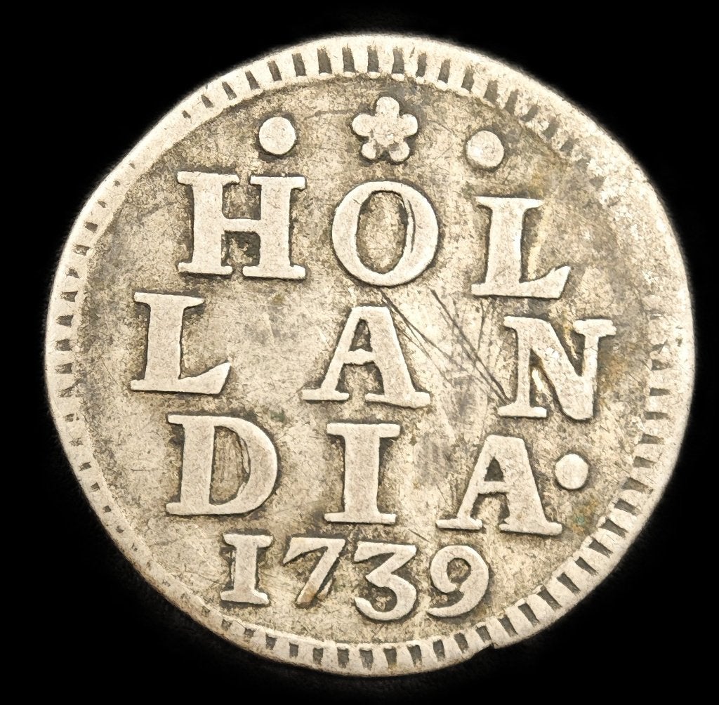 1739 Zilveren Duit Holland, Postzegels en Munten, Vóór koninkrijk, Zilver, Losse munt, Overige waardes