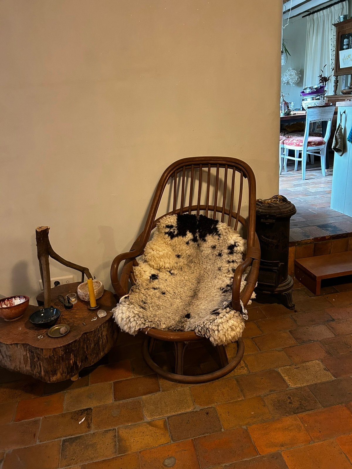 Rotan draaistoel, Antiek en Kunst, Ophalen