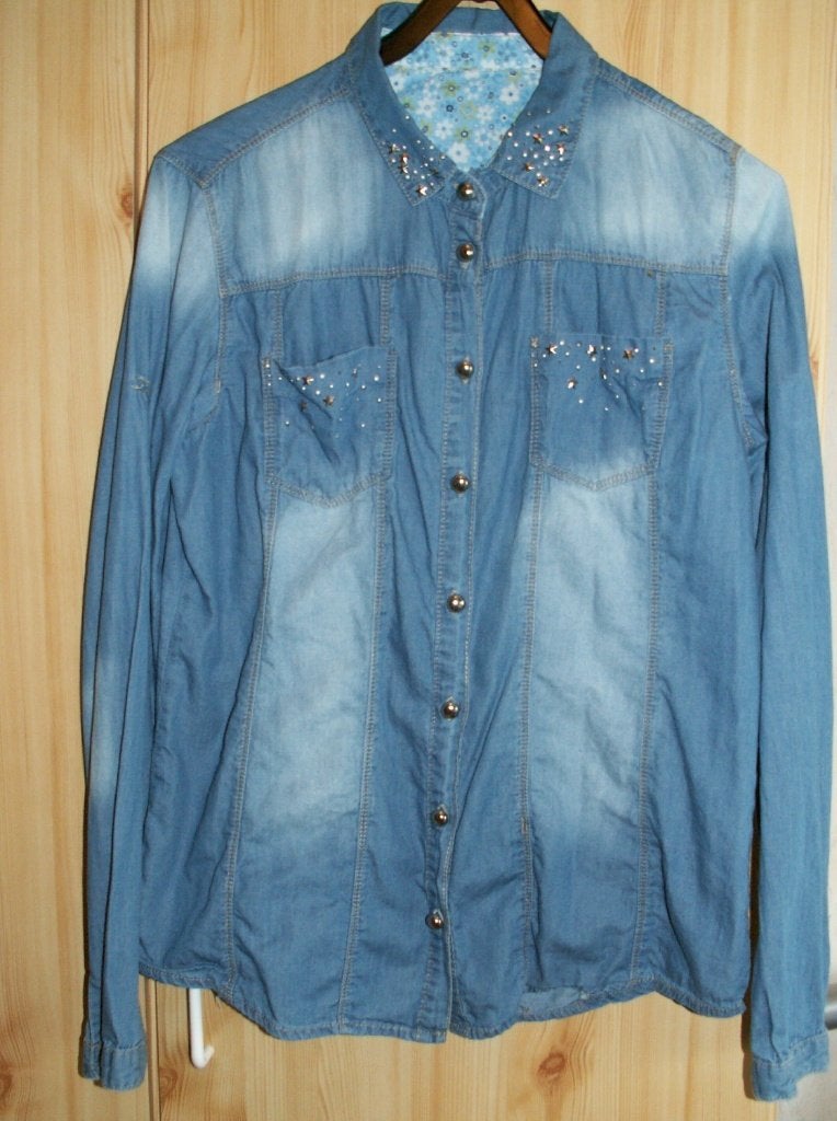 blouse jeans met nagels, Kleding | Dames, Blouses en Tunieken, Ophalen, Nieuw, Maat 38/40 (M), Blauw