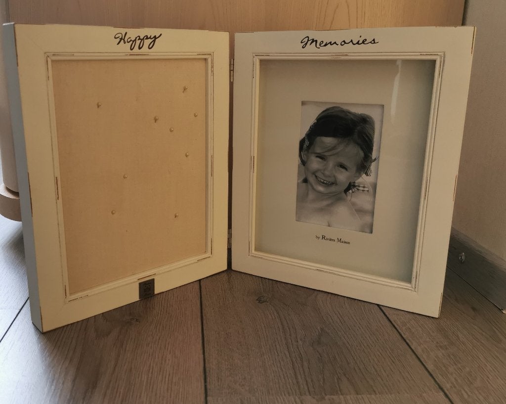 3 .. mooie Riviera Maison fotolijst Happy memories, Ophalen of Verzenden, Zo goed als nieuw, Hout, Fotolijst