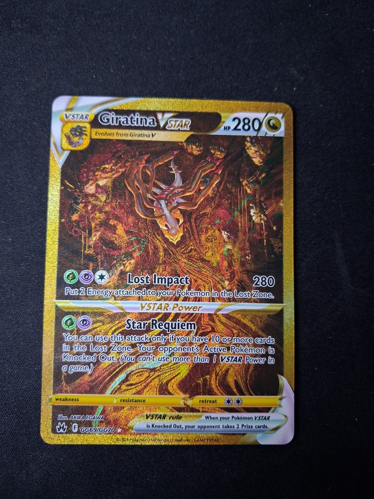 Giratina VSTAR gg69 Secret Rare Pokémon Kaart, Ophalen of Verzenden, Zo goed als nieuw, Losse kaart, Foil