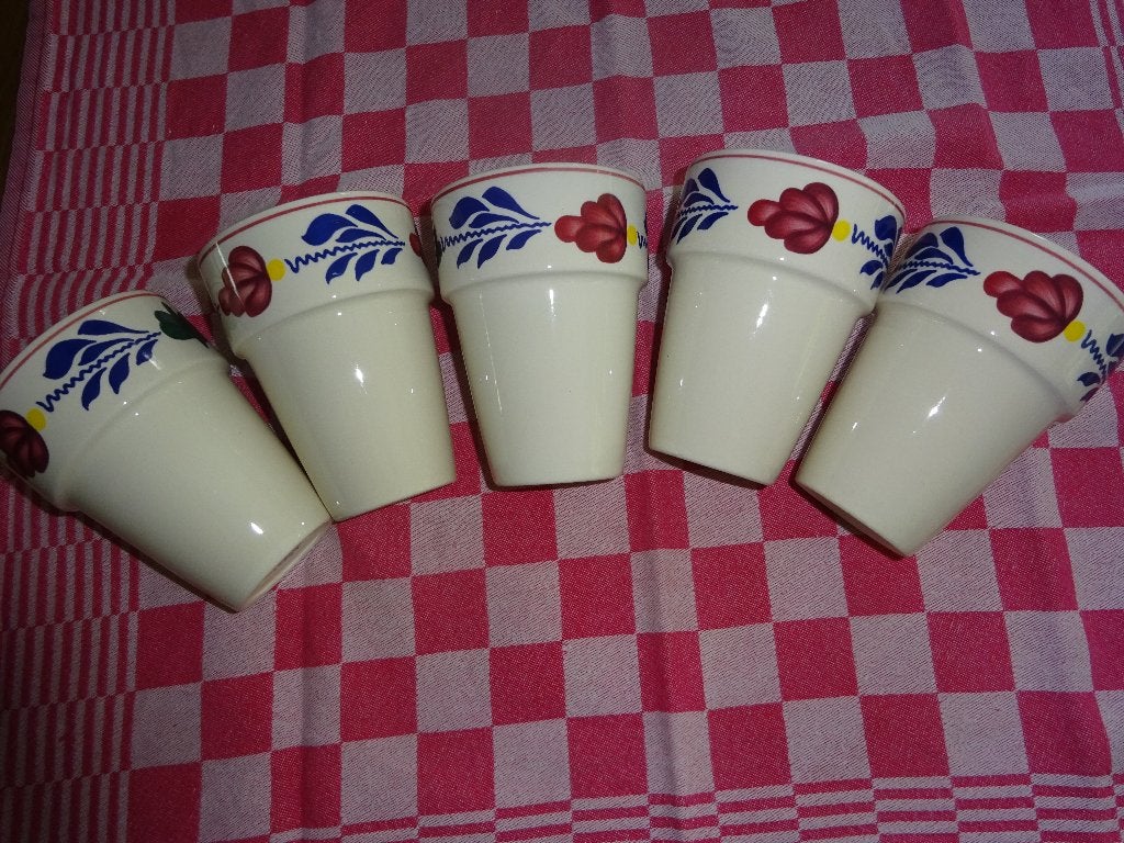 5 melkbekers Boerenbont, Overige merken, Overige typen, Ophalen of Verzenden, Zo goed als nieuw