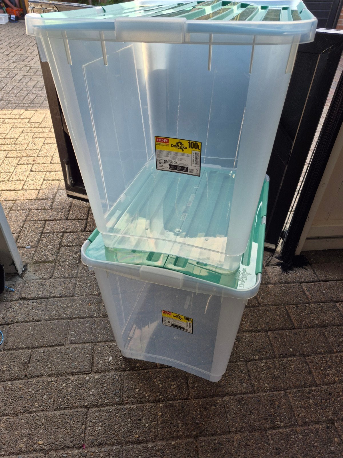 2 GROTE OPBERGBOXXEN 100L ZGAN, Ophalen, 100 cm of meer, 60 cm of meer, Bak of Kist