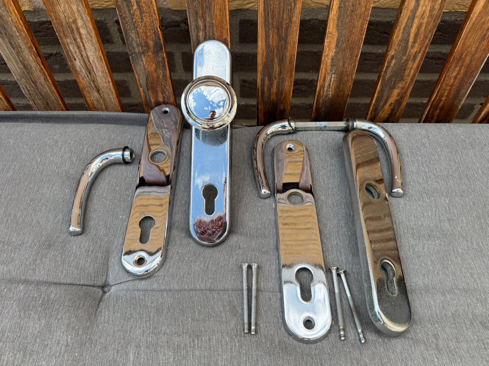 Deurbeslag buitendeur 92mm, Ophalen of Verzenden, Gebruikt