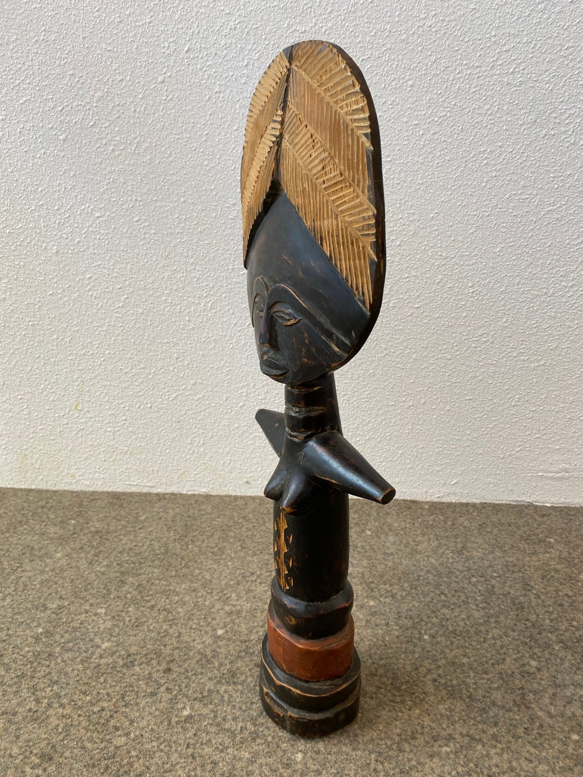 Houten Ashanti Akua’ba (vruchtbaarheidsbeeld uit Ghana), Afrika, Ophalen, Houtsnijwerk